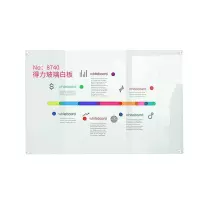 得力 磁性钢化玻璃白板挂式玻璃写字板黑板办公家用看板白班留言板 挂式玻璃白板 1000*1500mm 8740