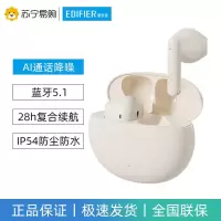 EDIFIER/漫步者N2PODS蓝牙耳机真无线降噪半入耳式游戏模式低延迟防尘防水操作便捷音乐男女生生日礼物礼盒版云岩白