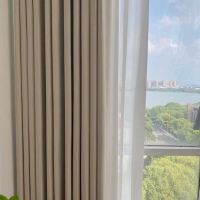 2.9米*2.6米窗帘奶茶色外帘加白色内帘(带辅料和轨道)1套