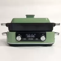 摩飞多功能锅二代分体电火锅家用烤肉涮煎蒸煮电热锅大容量升级触屏预约调时网红料理锅MR9099 英伦红(标配)