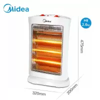 美的(Midea) 取暖器电暖炉立式小太阳电暖气NS12-15B 白色