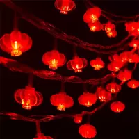 暖先森新年装饰灯led才鞍闪灯串灯红灯笼小串灯红色装饰灯 20米200灯 插电款 单位:条
