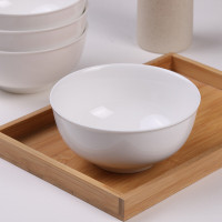 弘兴 陶瓷面碗 个人专用白瓷碗中式反边米饭碗 (SL)单位:个