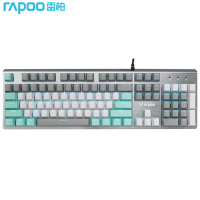雷柏(Rapoo)V530 防水背光机械键盘 有线键盘 104键 防水防尘 灰白拼色