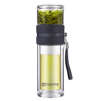 富光泡茶师玻璃杯 双层透明玻璃水杯