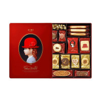 红帽子日本进口 曲奇饼干45枚红色礼盒装388.2g