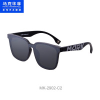 马克华菲 墨镜太阳镜男士开车防嗮韩国时尚眼镜大脸显脸瘦 网红街拍潮大框2902 亮黑/MK-2902/C1 黑色
