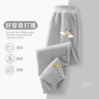 史努比(SNOOPY)儿童裤子春装2024新款女大童网红运动裤束脚女童华夫格卫裤NAY