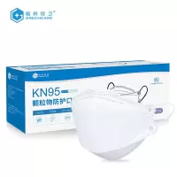 格林特卫耳挂式防护KN95鱼型立体平面防护成人口罩 白色独立20只/盒