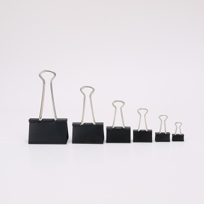 得力 (deli) 8566 长尾夹票夹 黑色 15mm 60只/盒 一盒装