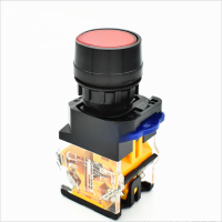 谐晟 按钮 LAY50-22B-11 点动平钮自复位 按钮开关 红色 1个 (单位个)