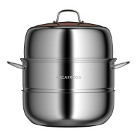 迈卡罗(Macaiiroos) MC-Z3020 双层三层不锈钢蒸锅汤锅家用蒸包子蒸笼电磁炉煤气灶通用高拱盖