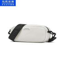 马克华菲 牛皮女包时尚 单肩包 女迷你相机包宽肩带字母斜挎包韩版小方包七夕情人节礼物 白色