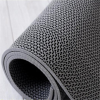 柏阳厕所防滑垫S型镂空防滑地垫浴室网格地垫塑料PVC耐磨(灰色)1.8米/15米 4.5mm 单位:卷