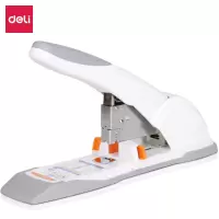 得力(deli)120页省力型重型订书机/订书器 适配23/6~23/17订书钉 带滑动标尺 白色0486