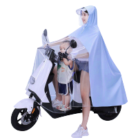 亲子款电动电瓶车雨衣男女款单人新款摩托自行车专用长款全身防暴雨雨披