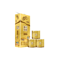 清风原木纯品金装卷纸4层200g*10卷