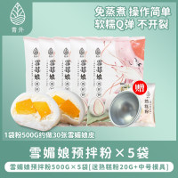 青外雪媚娘预拌粉商用皮免蒸雪娘媚专用粉大福材料制作套装 雪媚娘预拌粉500克x5包[送防粘粉+中号模具]