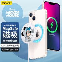 ESCASE 磁吸无线充电器Magsafe15W快充适用于苹果iPhone14ProMax/13/12迪士尼米奇棒球款