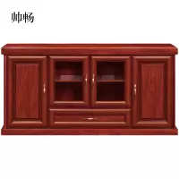 帅畅胡桃色餐边柜简约茶水柜四门1600*400*800[工厂现做 7天内发货]