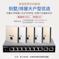 锐捷(Ruijie) 千兆面板AP全屋WiFi套装 无线mesh组网分布式路由 别墅酒店企业大户型 8口千兆一体机(升级款)+千兆面板AP*5