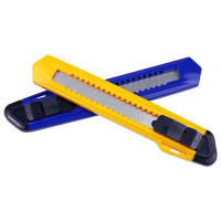 得力(deli)2001大号美工刀切纸刀手工裁纸刀 颜色随机 10把装