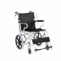 轮椅老人小尺寸普通自推便携折叠 黑色