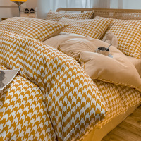 ins千鸟格四件套床上用品单双人1.8被套床单学生宿舍三件套1534