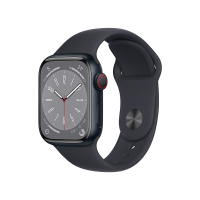 Apple Watch Series 8 智能手表 (GPS+蜂窝版) 41mm 午夜色 铝金属表壳 运动型表带 学生优惠版