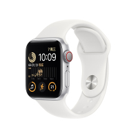 Apple Watch SE 2022款智能手表 40mm (GPS+蜂窝版) 蜂窝版 银色铝金属表壳 运动型表带 学生优惠版