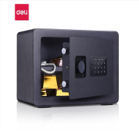 得力(deli)33515 保险柜家用小型迷你保险箱办公密码钥匙防盗保管箱床头 黑色