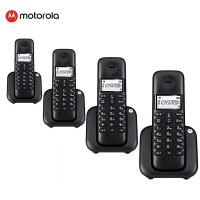 摩托罗拉(MOTOROLA)T301C数字无绳电话机 无线座机 单机 大屏幕白色背光 清晰免提 黑色 一拖三