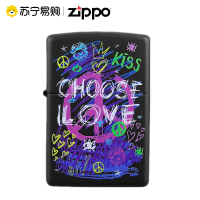 [苏宁自营]进口打火机Zippo之宝和平赞歌彩印黑哑漆经典防风煤油打火机男士