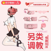 久爱SM道具床上绑带捆绑束缚套装手拍手脚铐成人情趣性爱用品玩具毛绒皮六件套粉色(盒装)