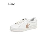 百思图(BASTO)[兔年限定]百思图23春季商场新款时尚小白鞋女休闲板鞋WNN40AM3