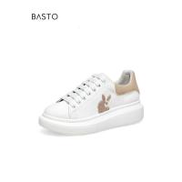 百思图(BASTO)[兔年限定]百思图23春季商场新款时尚小白鞋女休闲板鞋ZWZ81AM3