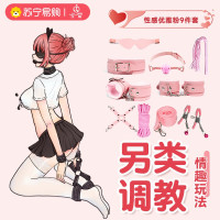 久爱SM道具床上绑带捆绑束缚套装手拍手脚铐成人情趣性爱用品玩具毛绒皮九件套粉色(盒装)
