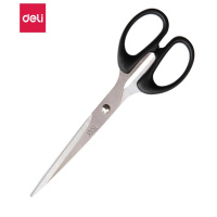 得力(deli) 6034 剪刀小号家用办公室厨房儿童手工裁缝锋利不锈钢剪子 黑色