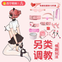 久爱SM道具床上绑带捆绑束缚套装手拍手脚铐成人情趣性爱用品玩具毛绒皮十三件套粉色(盒装)
