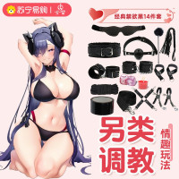久爱SM道具床上绑带捆绑束缚套装手拍手脚铐成人情趣性爱用品玩具毛绒皮十四件套黑色(盒装)