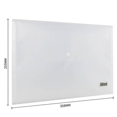 得力 5501A 按扣文件袋A4透明PP 10个/套 一套装