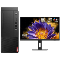 联想启天M455台式电脑i5-12500/16G/1T SSD DVD+AOC27寸2K显示器