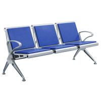 易企采 连排椅加垫 办公家具机场椅长排椅连排椅银行医院等候椅休闲公共座椅 加垫三人位