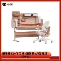 喵喵机儿童学习书桌智能伴学家用桌椅套装 辅导家1.2m学习桌+追背椅+AI智能灯 巧克力