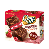 好丽友(Orion) 糕点 Q蒂蛋糕 红丝绒莓莓味336克12枚/盒新品尝鲜 巧克力夹层蛋糕 营养早餐