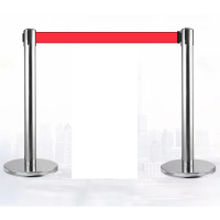 安全隔离带伸缩带排队围栏栏杆不锈钢一米线护栏杆警戒警示柱5米