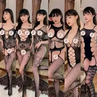 久爱情趣内衣蕾丝开裆连体免脱紧身小胸弹力可撕性感网衣套装连体大网型