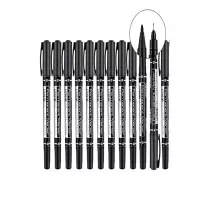 得力(deli) 双头记号笔 S831 0.5mm/1.0mm 黑色 12支装 货期5-10天