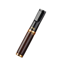 Zobo正牌烟嘴过滤器滤嘴循环型可清洗男女士粗细支檀木手工实木净 黑檀木-木质礼盒[粗细一体]