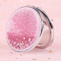 随身镜 折叠镜子手持化妆圆形小镜子双面翻盖便携随身迷你梳妆镜印logo 一个装